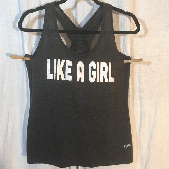 Like A Girl Tank Ruching Detail Workout Yoga - Picture 1 of 8